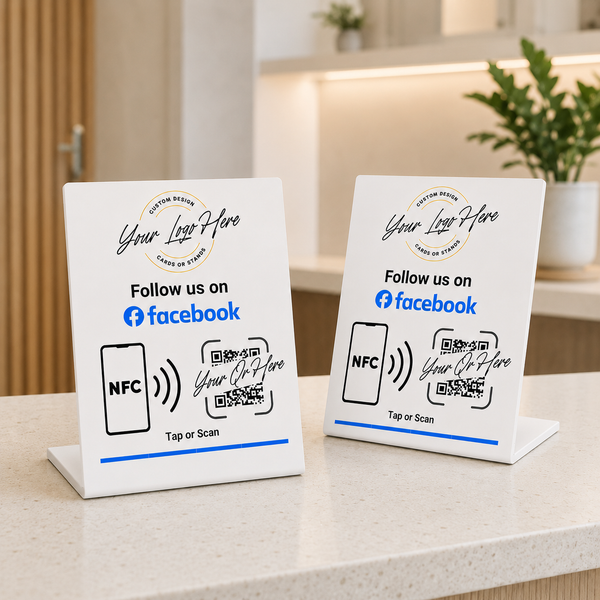 Custom Branded Facebook Stand (NFC + QR)