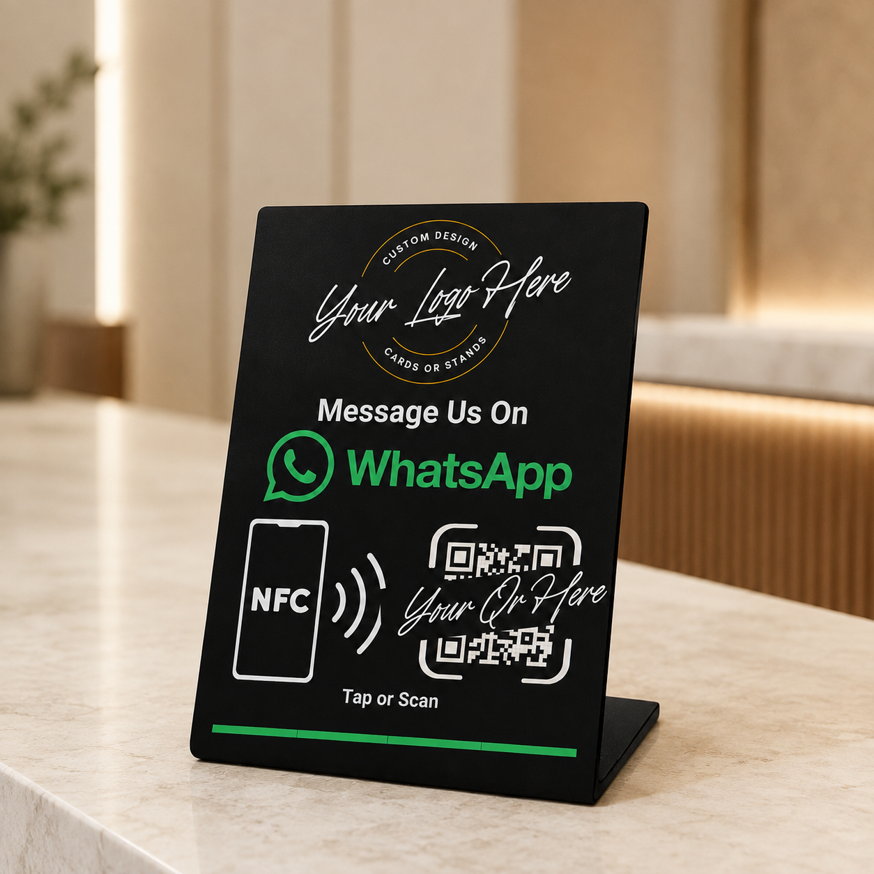 Custom Branded Whatsapp Stand (NFC + QR)