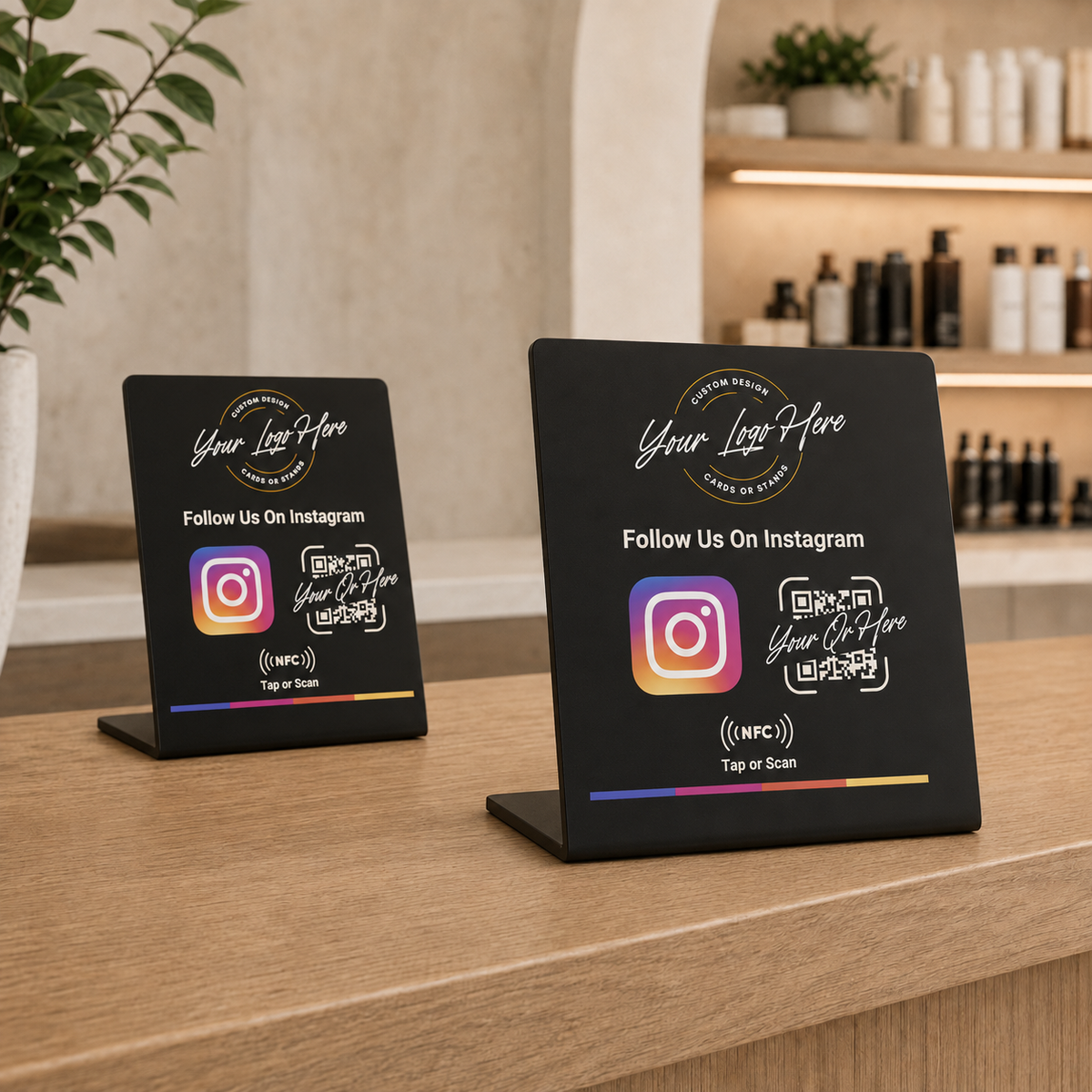 Custom Branded Instagram Stand (NFC + QR)