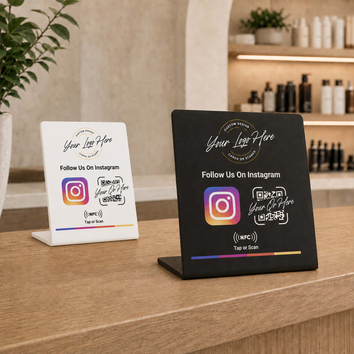 Custom Branded Instagram Stand (NFC + QR)