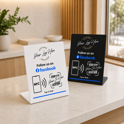 Custom Branded Facebook Stand (NFC + QR)