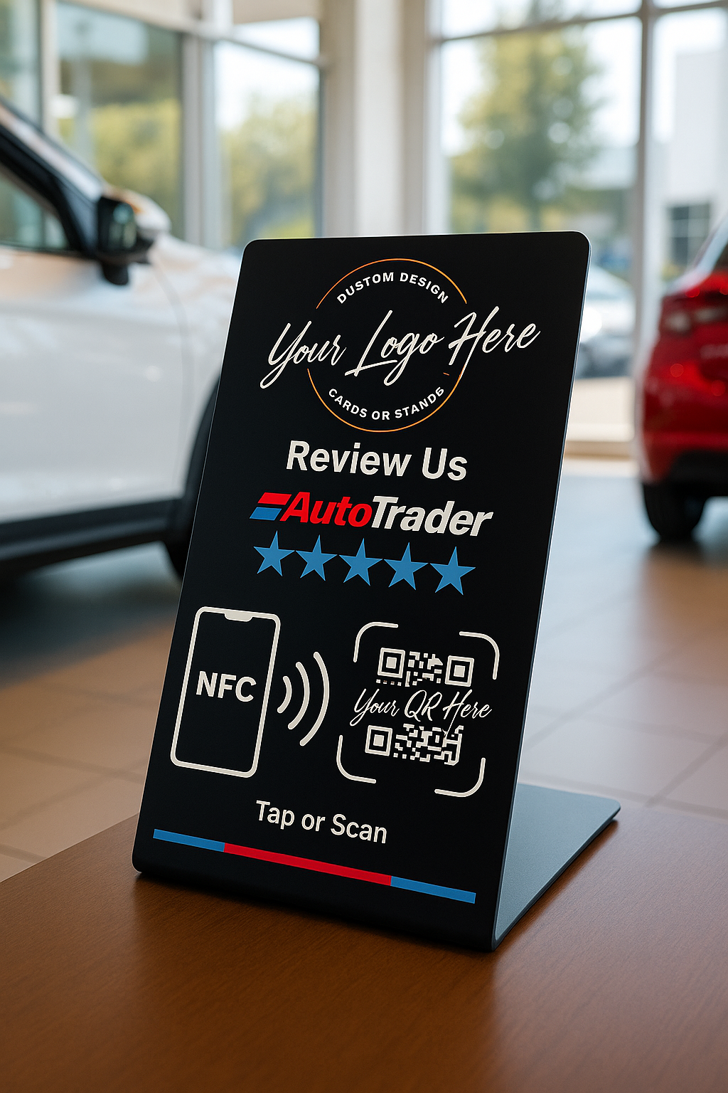 Custom Autotrader NFC & QR Stand