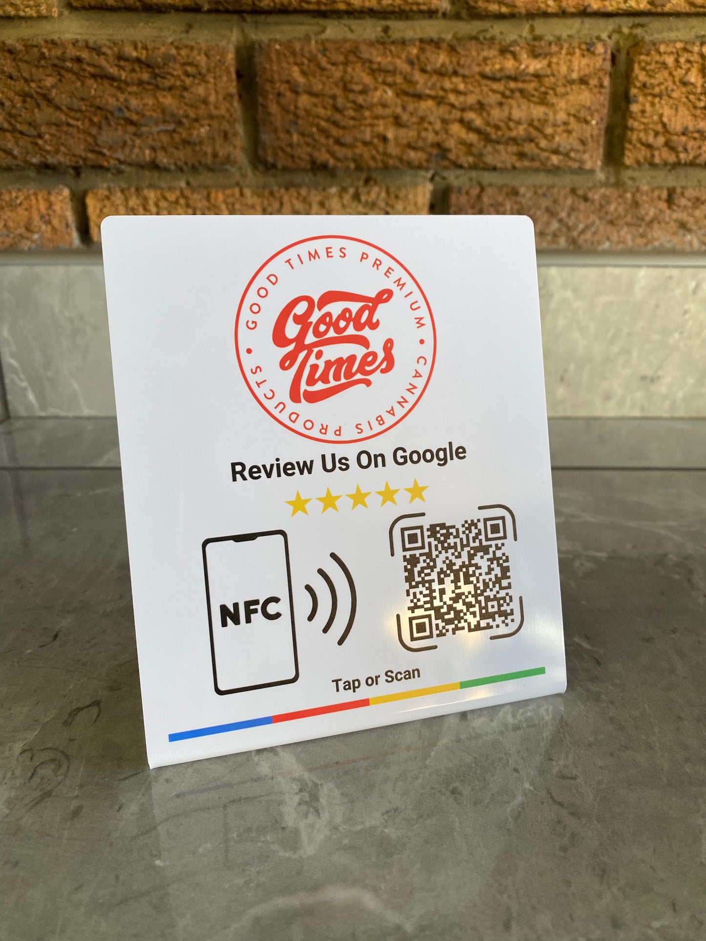 Custom Branded Google Review Stand (NFC + QR)