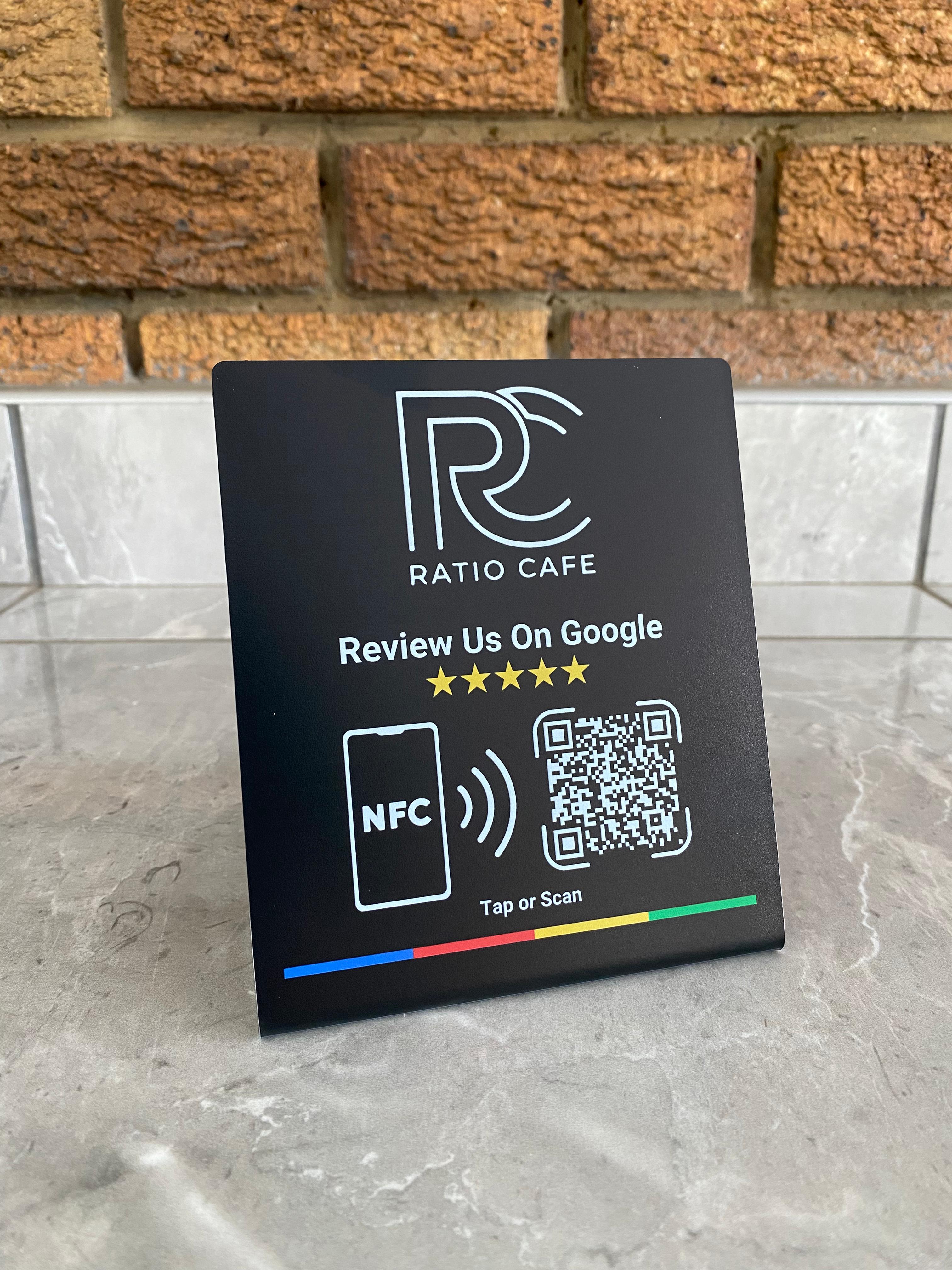 Custom Branded Google Review Stand (NFC + QR)