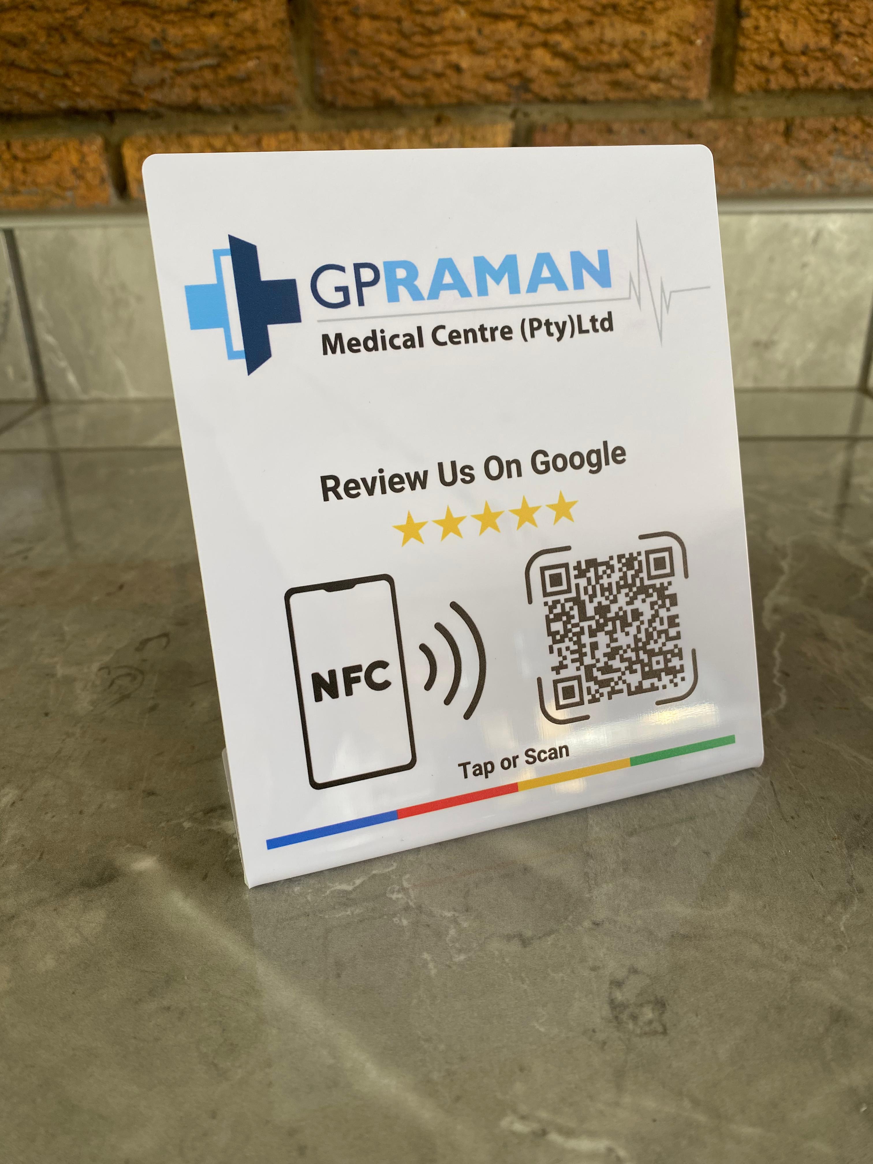 Custom Branded Google Review Stand (NFC + QR)