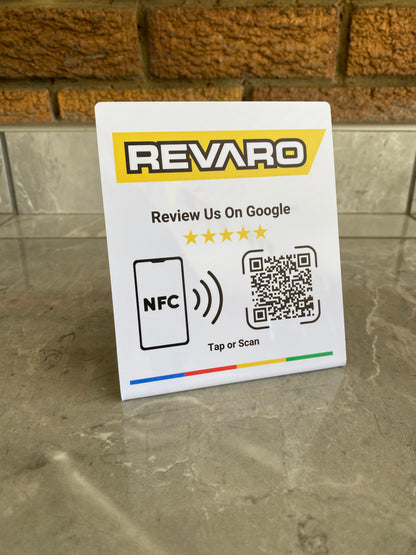 Custom Branded Google Review Stand (NFC + QR)