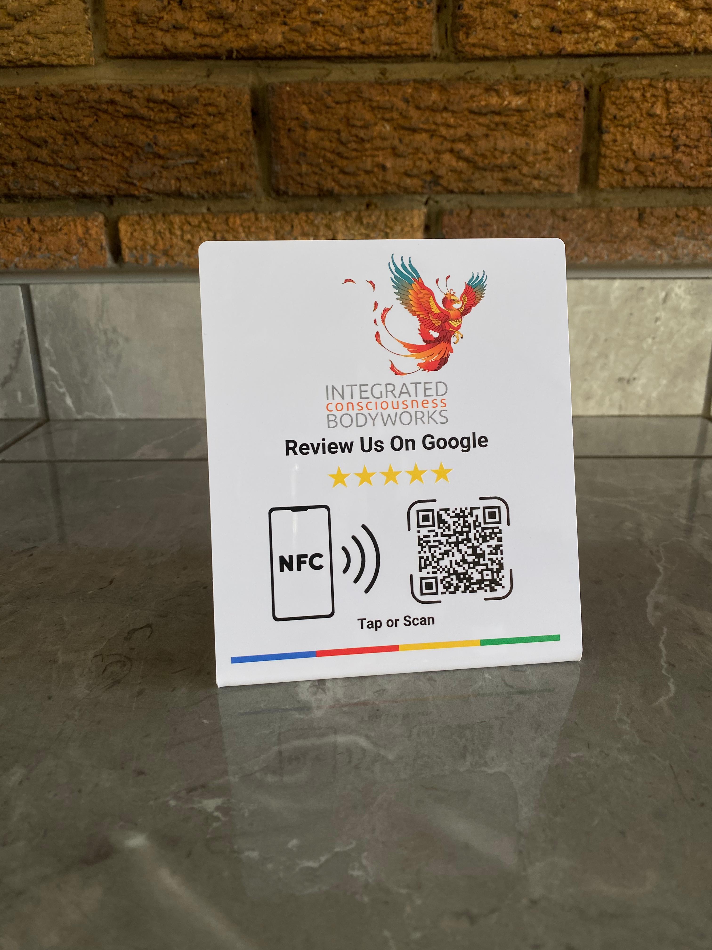 Custom Branded Google Review Stand (NFC + QR)