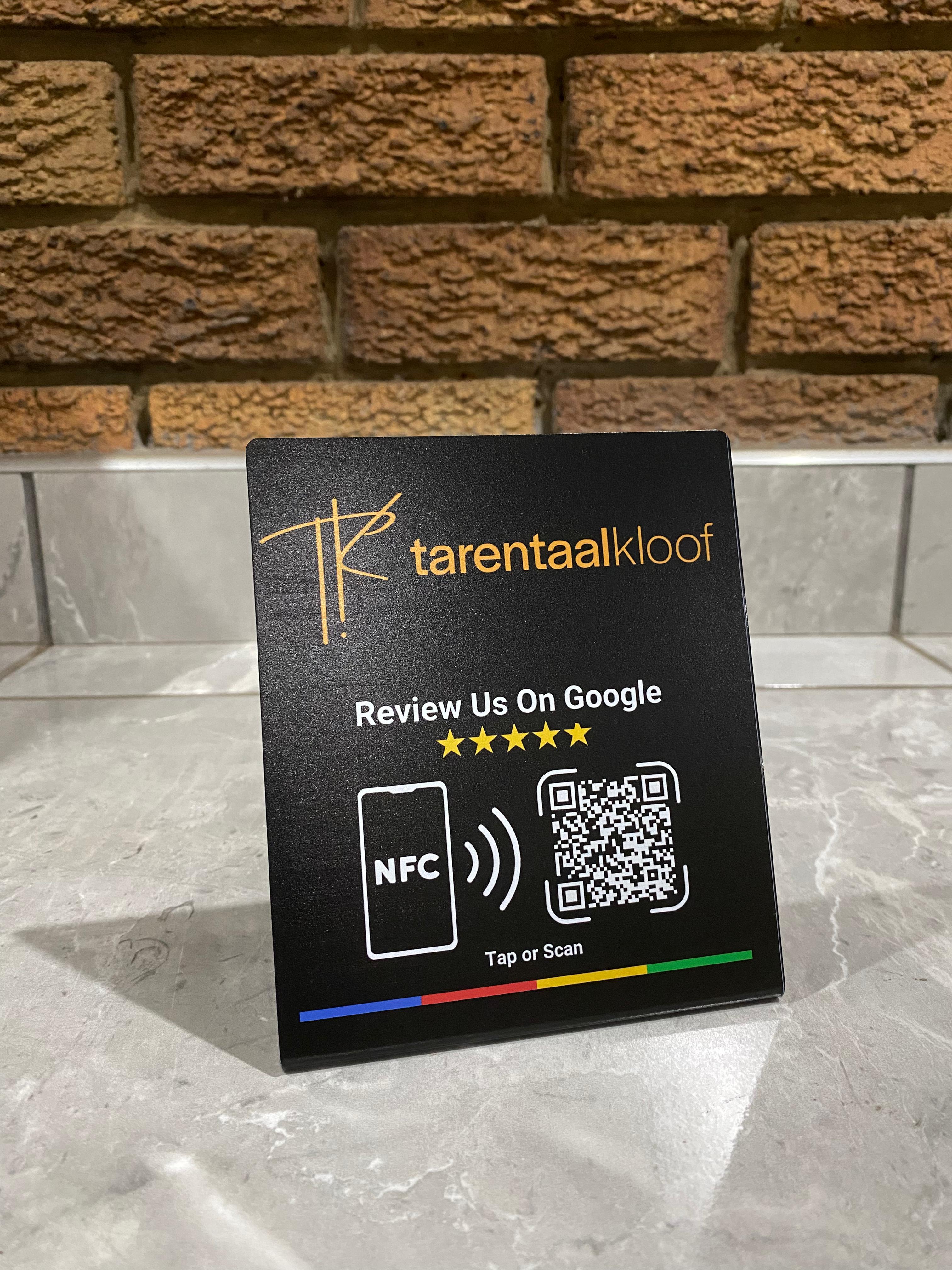 Custom Branded Google Review Stand (NFC + QR)