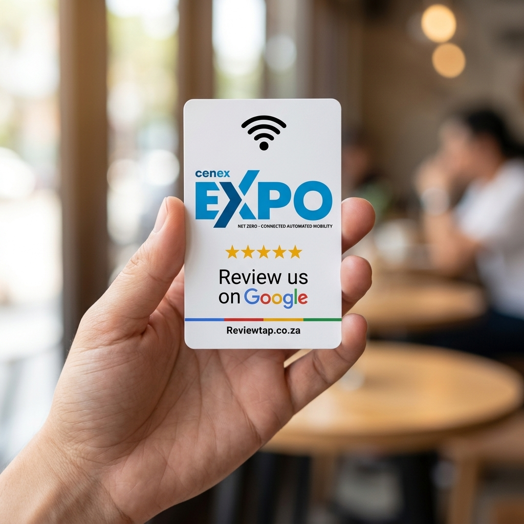 Custom branded card held in hand